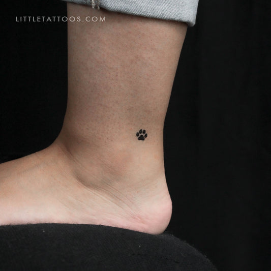 Small Dog Paw Temporary Tattoo - Set of 3