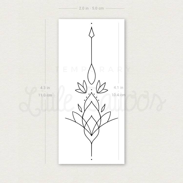 Ornamental Lotus Temporary Tattoo by 1991.ink - Set of 3