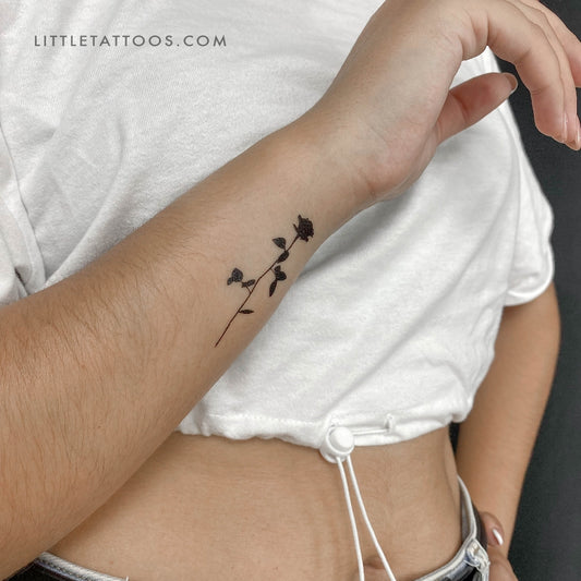 Black Rose Temporary Tattoo - Set of 3