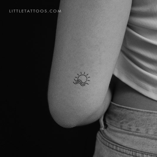 Sea Sunset Temporary Tattoo - Set of 3