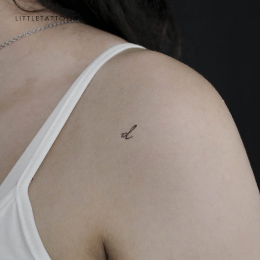 Tatuaje temporal de letra D manuscrita (juego de 3)