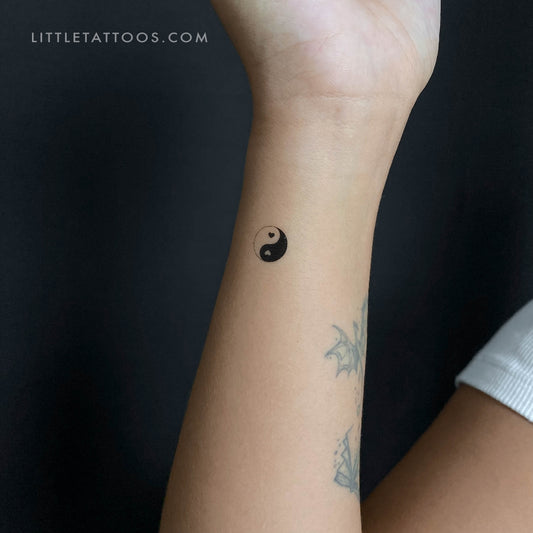 Heart Yin Yang Temporary Tattoo - Set of 3