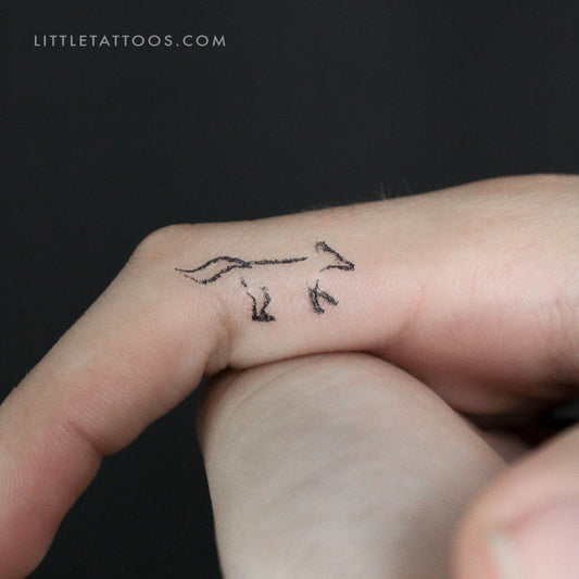 Tatuaje temporal minimalista de zorro - Juego de 3