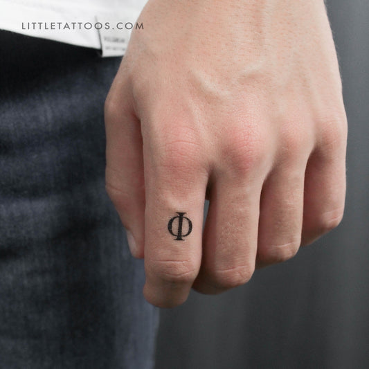 Tatuaje temporal de Phi mayúscula - Juego de 3