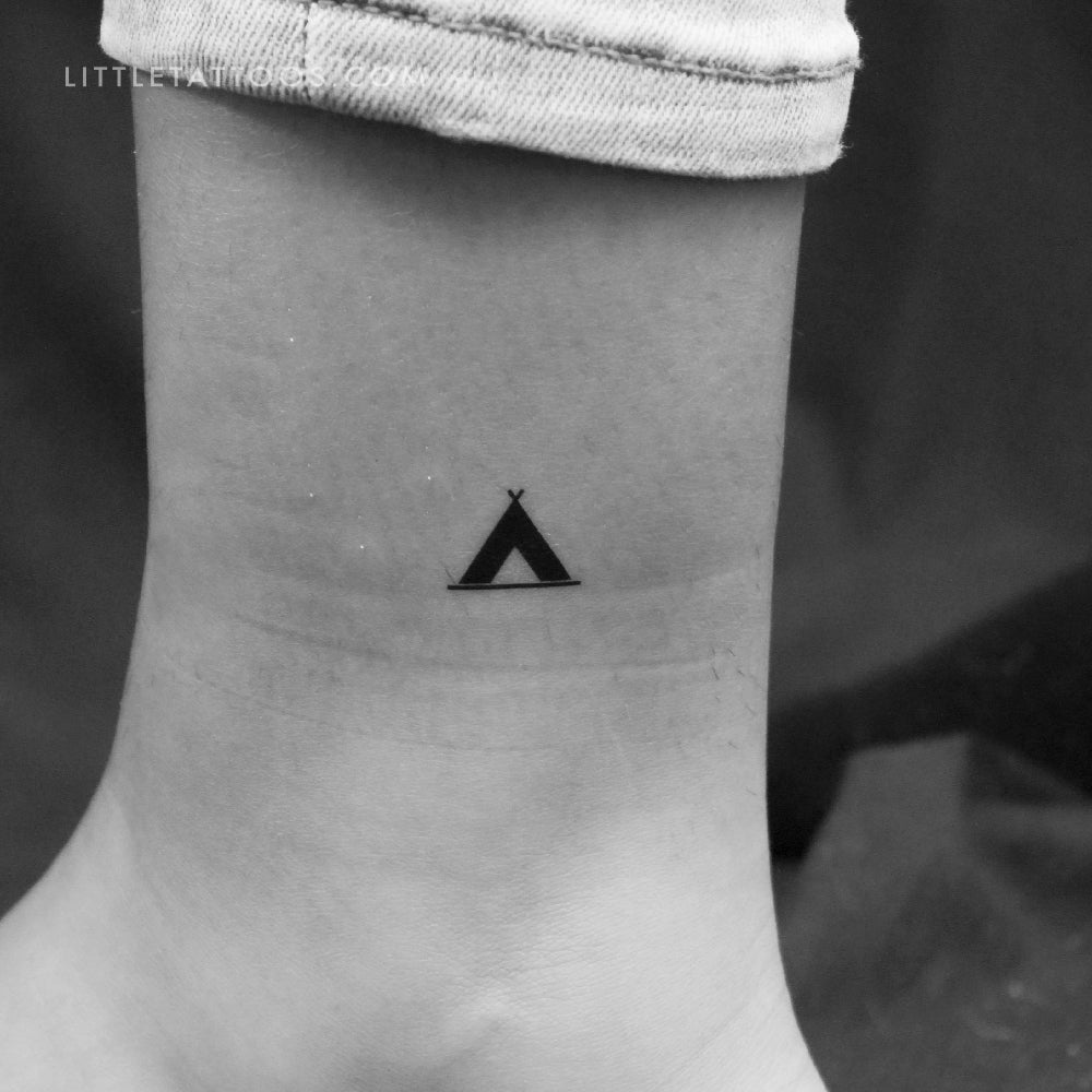 Camping Symbol Temporary Tattoo