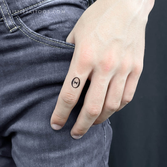 Tatuaje temporal Theta mayúscula - Juego de 3