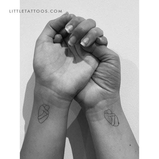 Anatomical Hug Temporary Tattoo - Set of 3