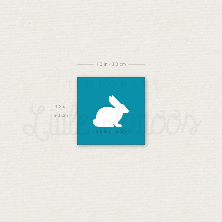 White Ink Rabbit Temporary Tattoo - Set of 3