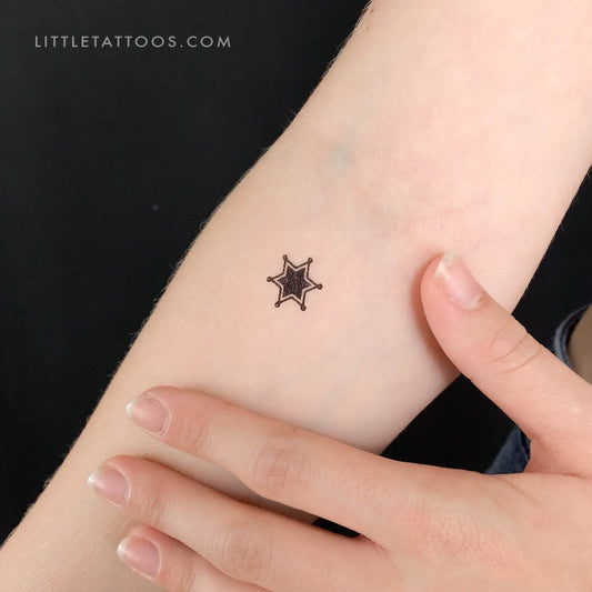 Tatuaje temporal de estrella de sheriff - Juego de 3