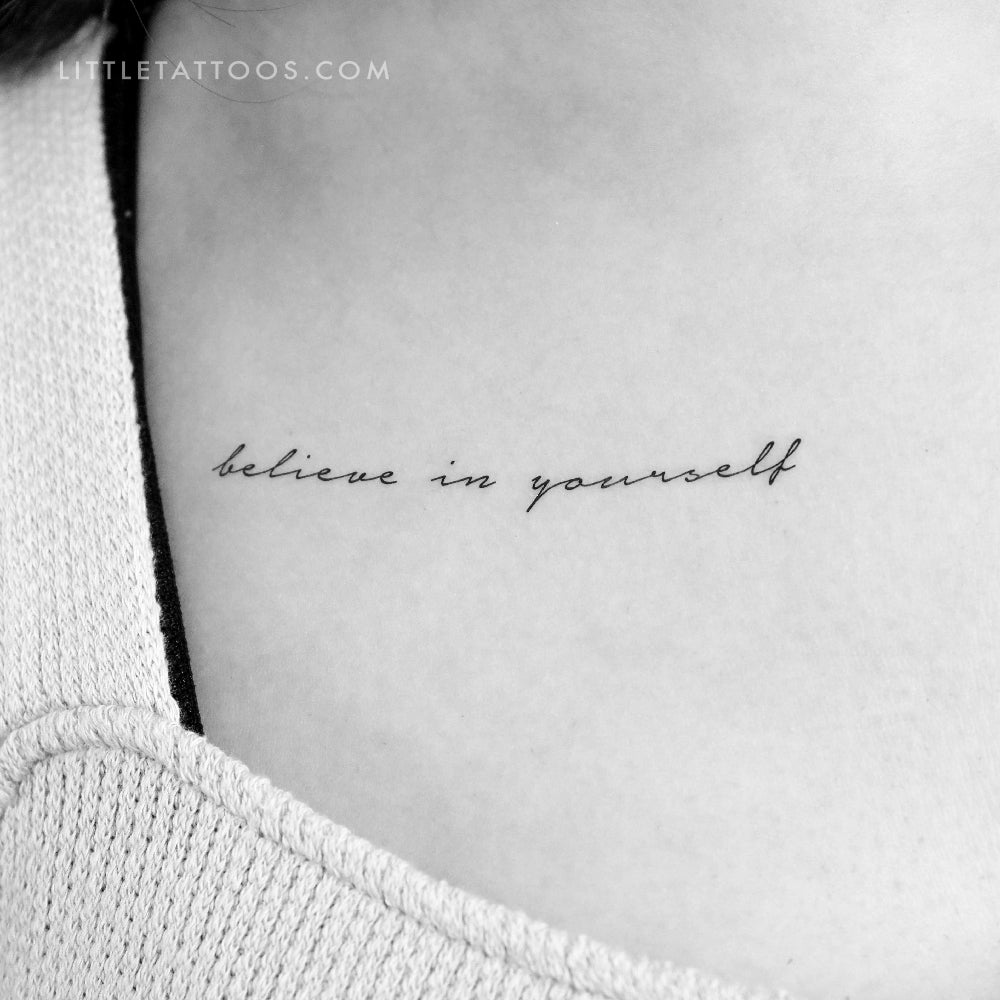 Little Tattoos — “Believe in yourself” temporary tattoo, get it