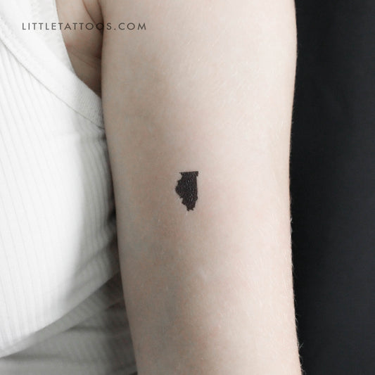 Tatuaje temporal del mapa de Illinois (juego de 3)