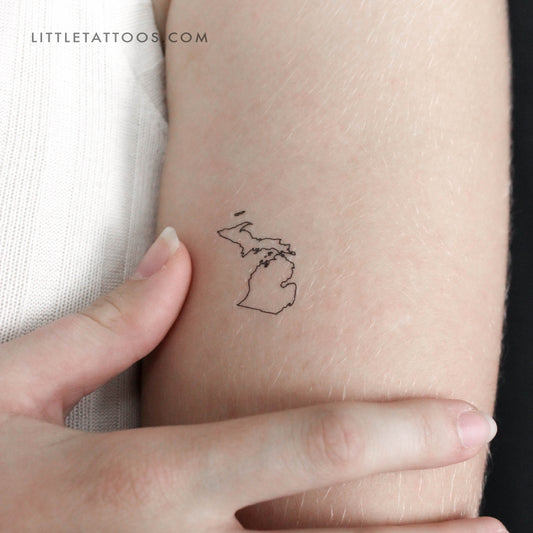 Tatuaje temporal del mapa de Michigan (juego de 3)