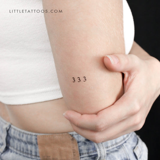 Tatuaje temporal del número angelical 333 (juego de 3)
