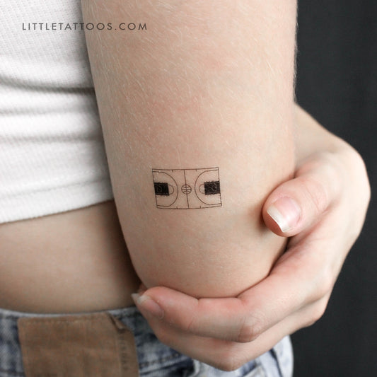 Basketball Court Temporary Tattoo - Set of 3