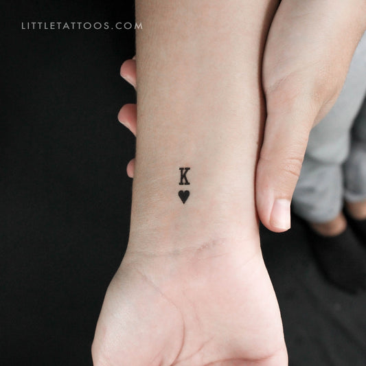 Tatuaje temporal del Rey de Corazones Negro - Juego de 3