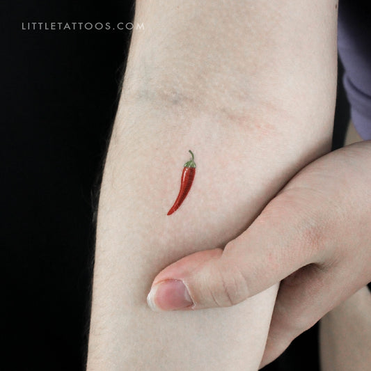 Chili Pepper Temporary Tattoo - Set of 3