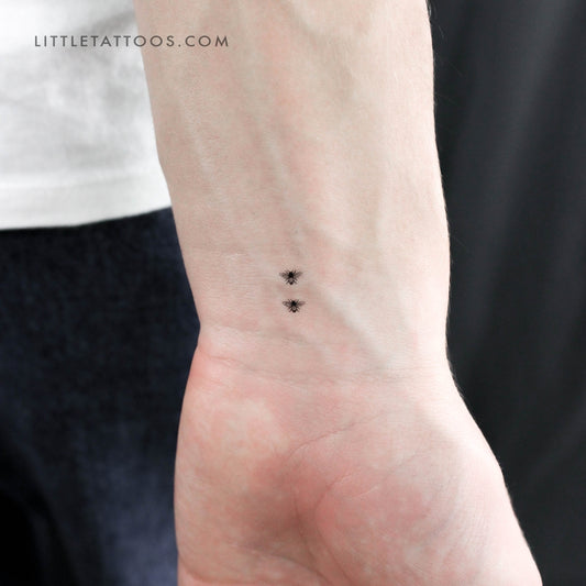 Tatuaje temporal de dos abejas - Juego de 3