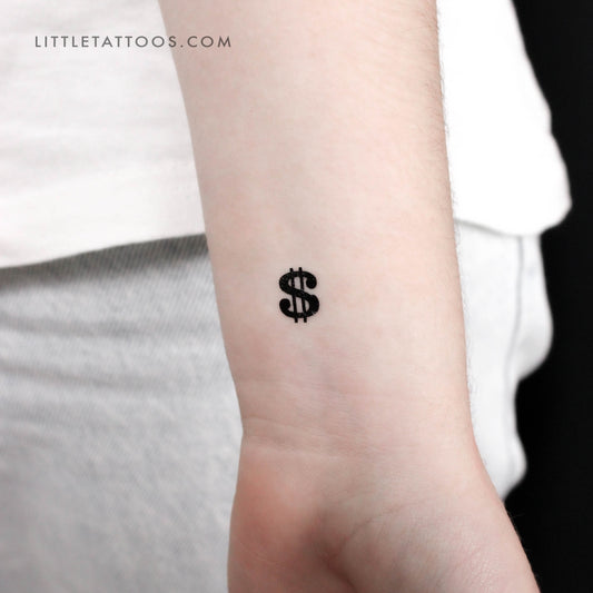 Tatuaje temporal del símbolo del dólar - Juego de 3