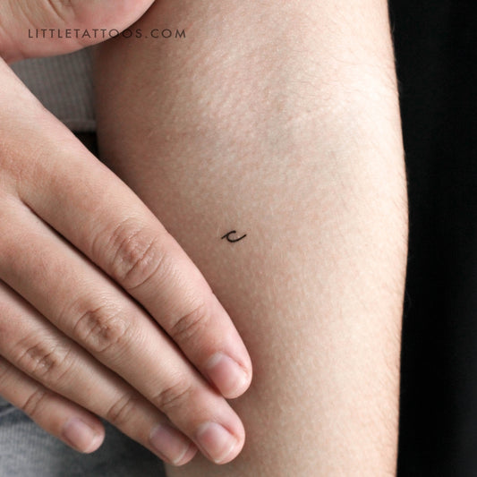 Tatuaje temporal de letra C manuscrita - Juego de 3