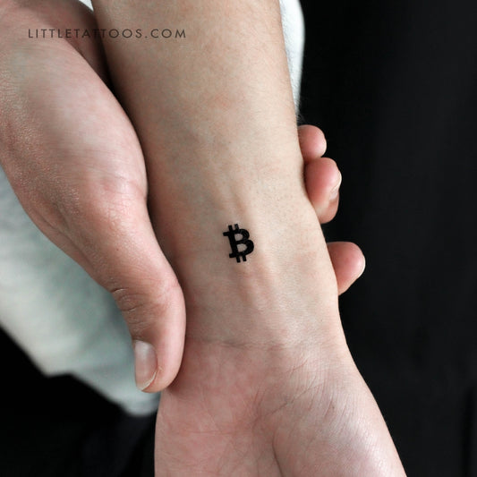 Tiny Bitcoin Symbol Temporary Tattoo - Set of 3