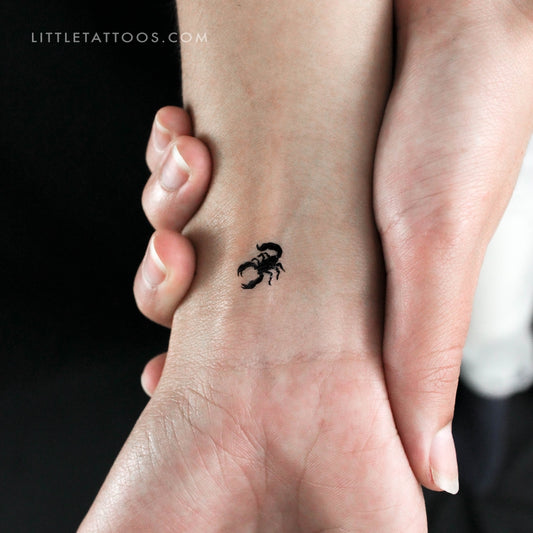 Tatuaje temporal de escorpión diminuto - Juego de 3