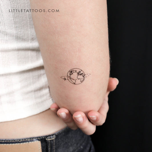 Around The World Trip Temporary Tattoo - Set of 3