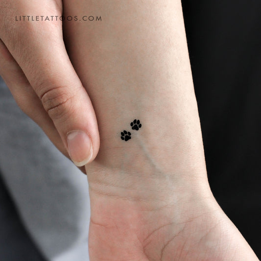 Tatuaje temporal de pareja con pata de perro (juego de 3)