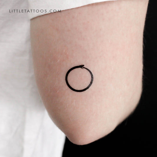 Tatuaje temporal minimalista de Ouroboros (juego de 3)