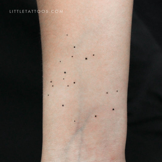 Tatuaje temporal minimalista de la constelación de Sagitario (juego de 3)