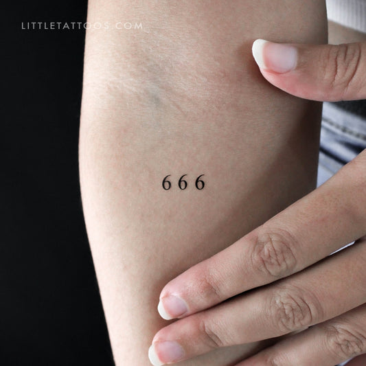 Tatuaje temporal del número angelical 666 (juego de 3)