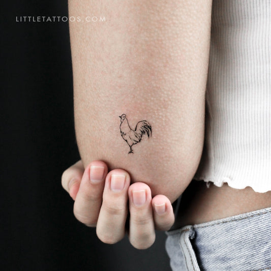Tatuaje temporal de gallo - Juego de 3