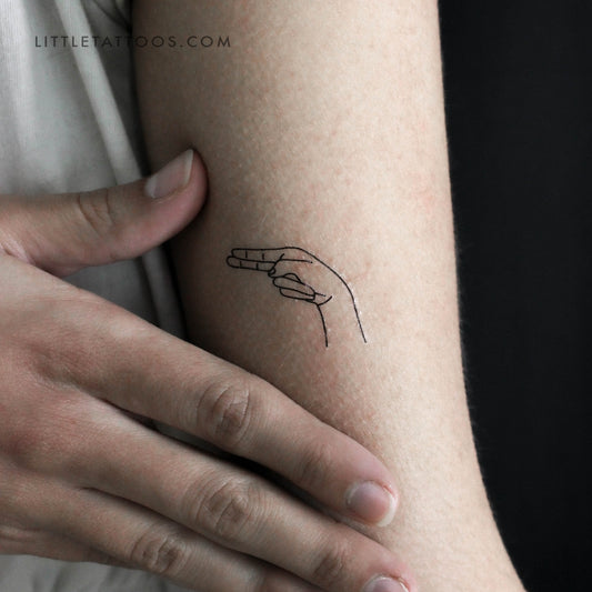 Tatuaje temporal de lenguaje de señas H - Juego de 3