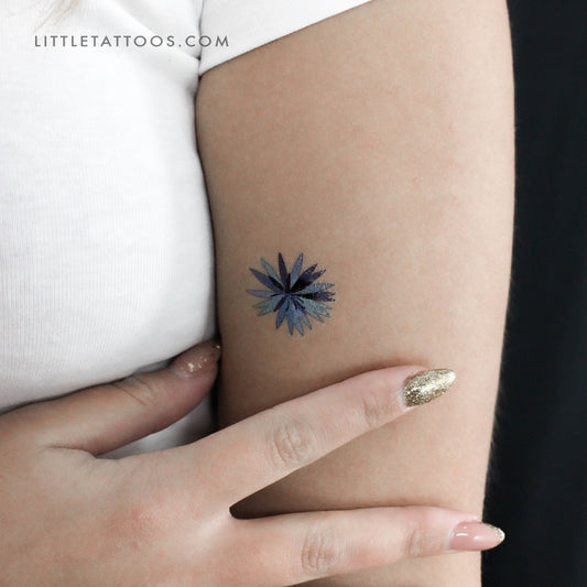 Cornflower Flower By Ann Lilya Temporary Tattoo - Set of 3