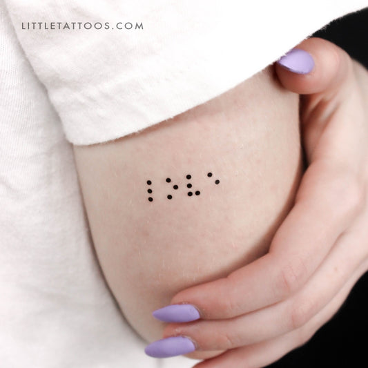 Tatuaje temporal de amor en braille - Juego de 3