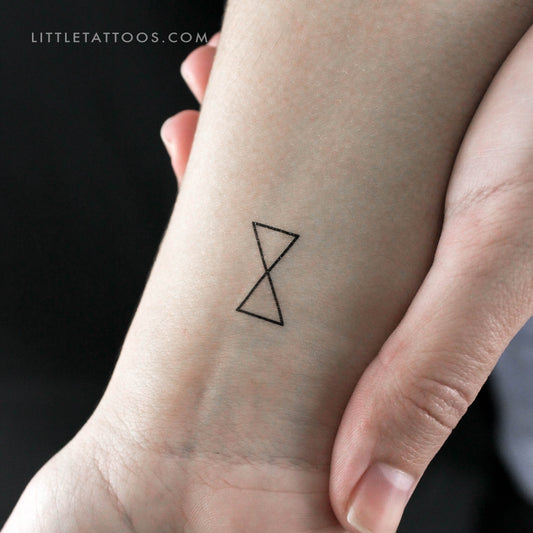 Minimalist Hourglass Temporary Tattoo - Set of 3