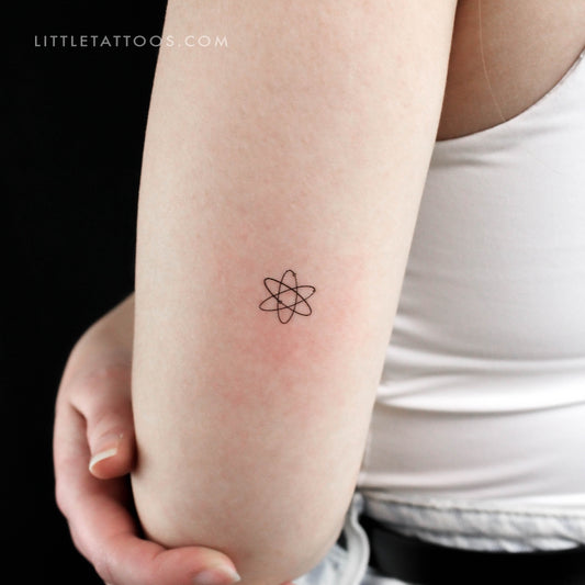Tatuaje temporal de átomo - Juego de 3