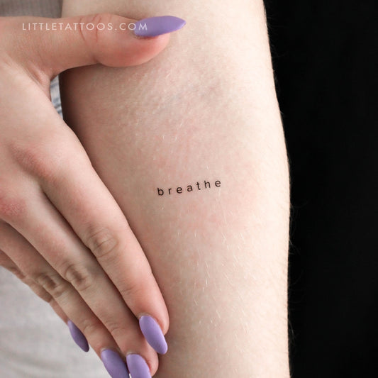 Sans-Serif 'Breathe' Temporary Tattoo - Set of 3