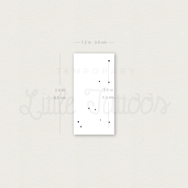 Minimalist Leo Constellation Temporary Tattoo - Set of 3