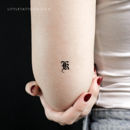 Gothic K Letter Temporary Tattoo - Set of 3