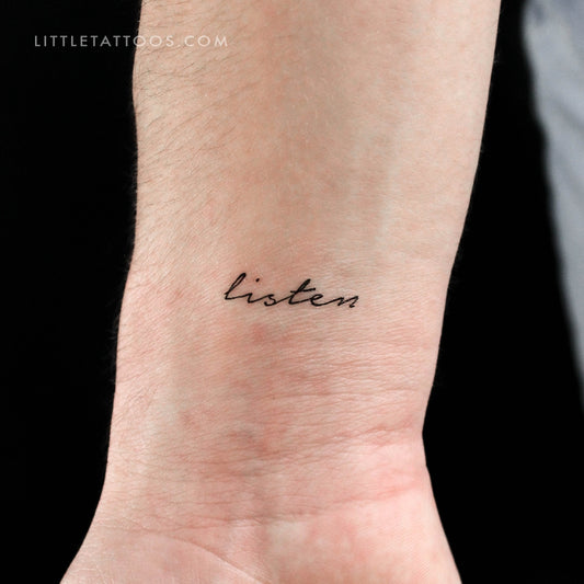 'Listen' Temporary Tattoo - Set of 3