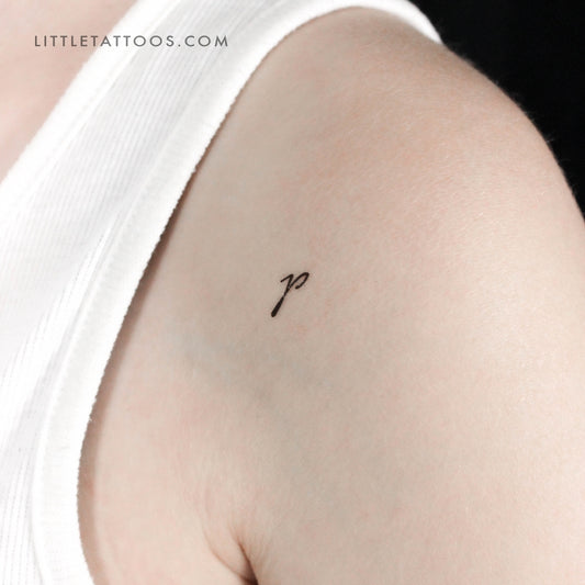 P Handwritten Letter Temporary Tattoo - Set of 3