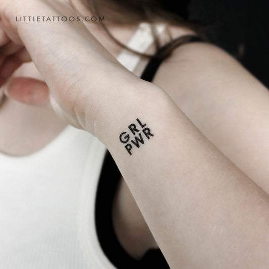 Tatuaje temporal GRL PWR - Juego de 3
