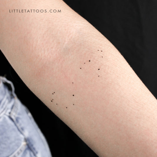 Tatuaje temporal minimalista de la constelación de Escorpio (juego de 3)