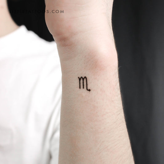 Scorpio Zodiac Symbol Temporary Tattoo - Set of 3