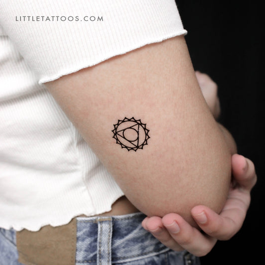 Vishuddha Chakra Temporary Tattoo - Set of 3