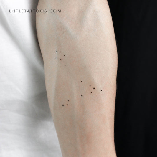 Tatuaje temporal minimalista de la constelación de Piscis (juego de 3)