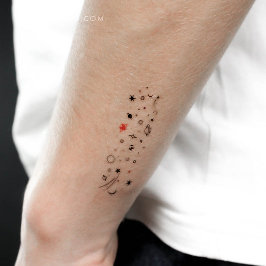 Tatuaje temporal de galaxia pequeña - Juego de 3
