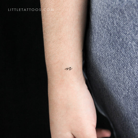 Tatuaje temporal de letra N escrita a mano - Juego de 3