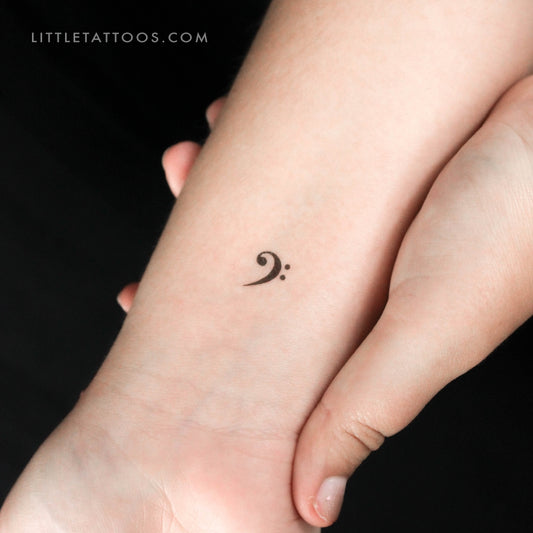 Bass Clef Temporary Tattoo - Set of 3