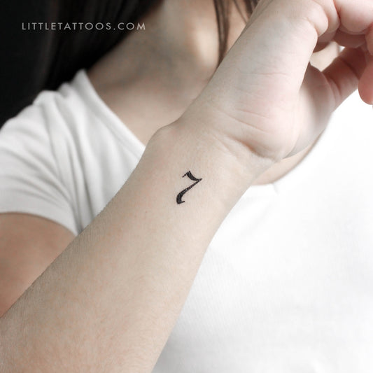 Gothic Number 7 Temporary Tattoo - Set of 3